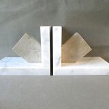 Pair of greenhouse books in white marble 60s