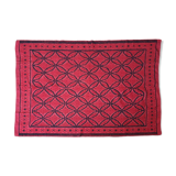 Tapis roumain en laine tissée à la main en rouge et noir 210x163cm