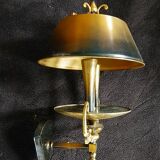 Empire bouillotte lamp wall sconces in tole and gilded bronze