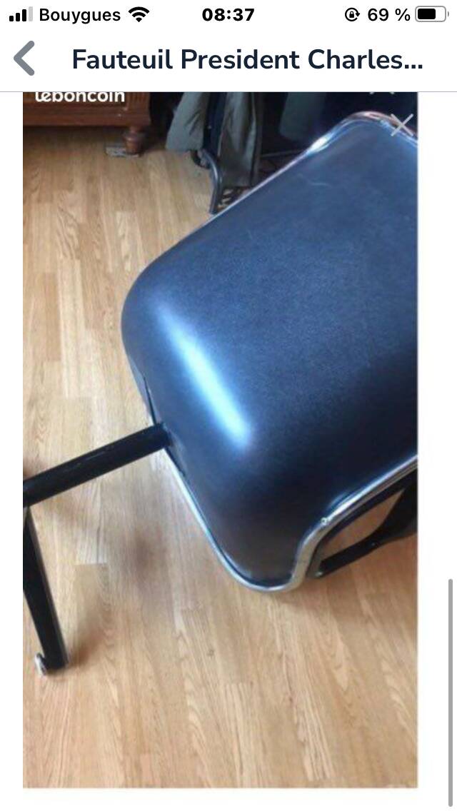 Charles Pollock leather President armchair
