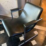 Pair of armchairs " oslo " by rudi verelst for novalux, belgian designer, chrome metal, ca 1970s