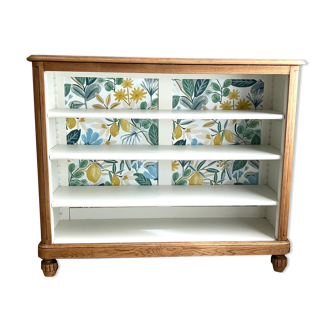 Low oak bookcase
