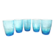 blue etched glass water/lemonade glass