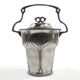 Art Nouveau tea caddy, silver-plated pewter, Orivit, Germany, early 20th century