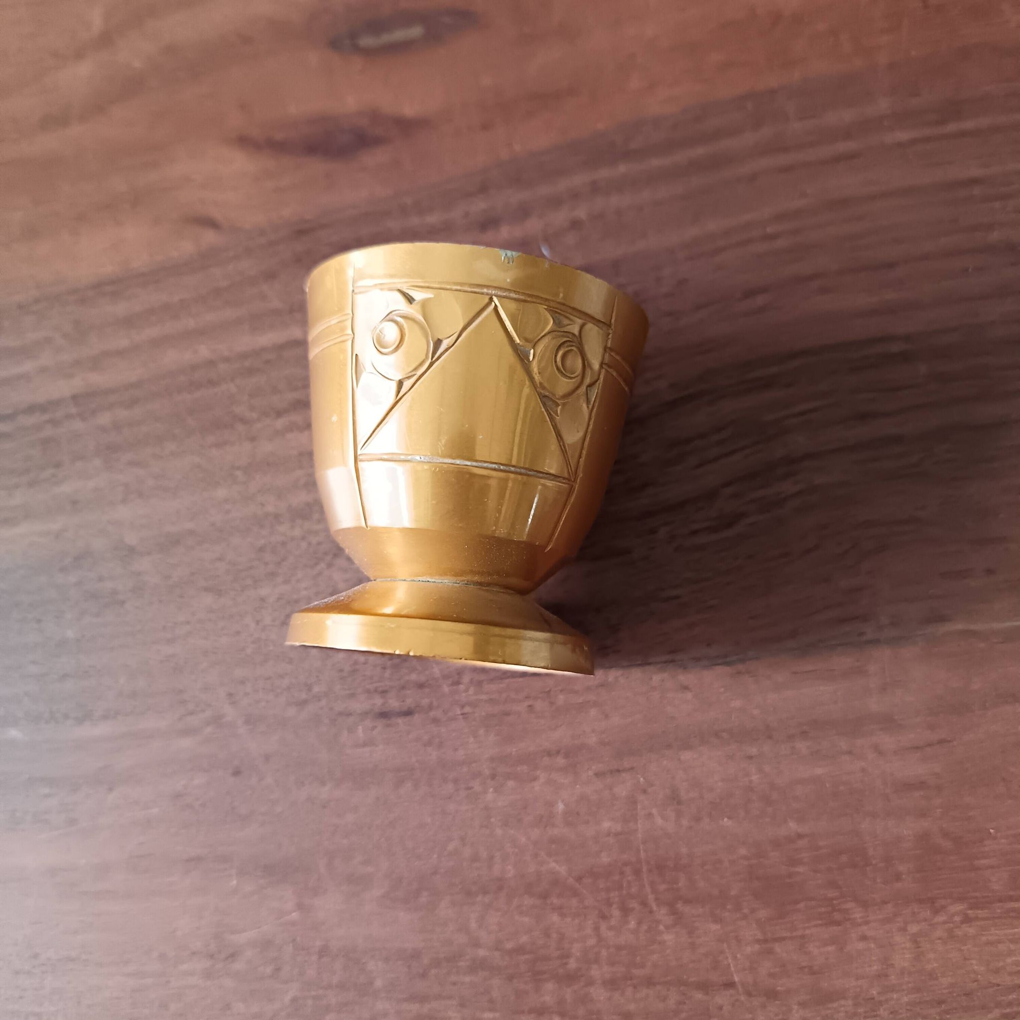 5 vintage egg cups aluminum art deco france