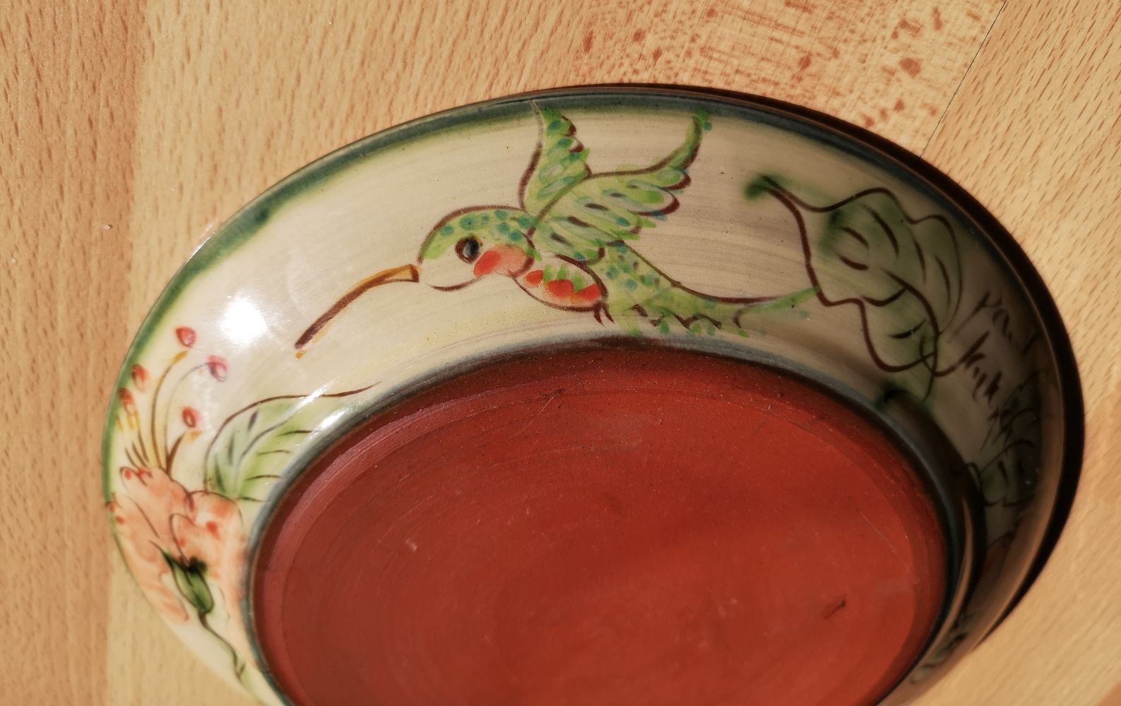 Glazed terracotta plate by Paul Jackson - English ceramist - 1980s/1990s