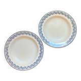 2 assiettes en Terre de Fer Salins bleues