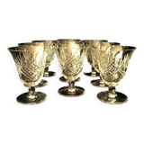 Set of 7 St-Louis crystal red wine glasses