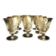 Set of 7 St-Louis crystal red wine glasses