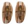 Italian Bronze and Pink Glass Wall Sconces, 1950s set of 2