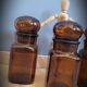 Trio bottles brown round cap