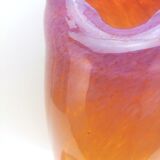 Large orange scroll vase, hand-blown for L'Oca Nera (Italy)