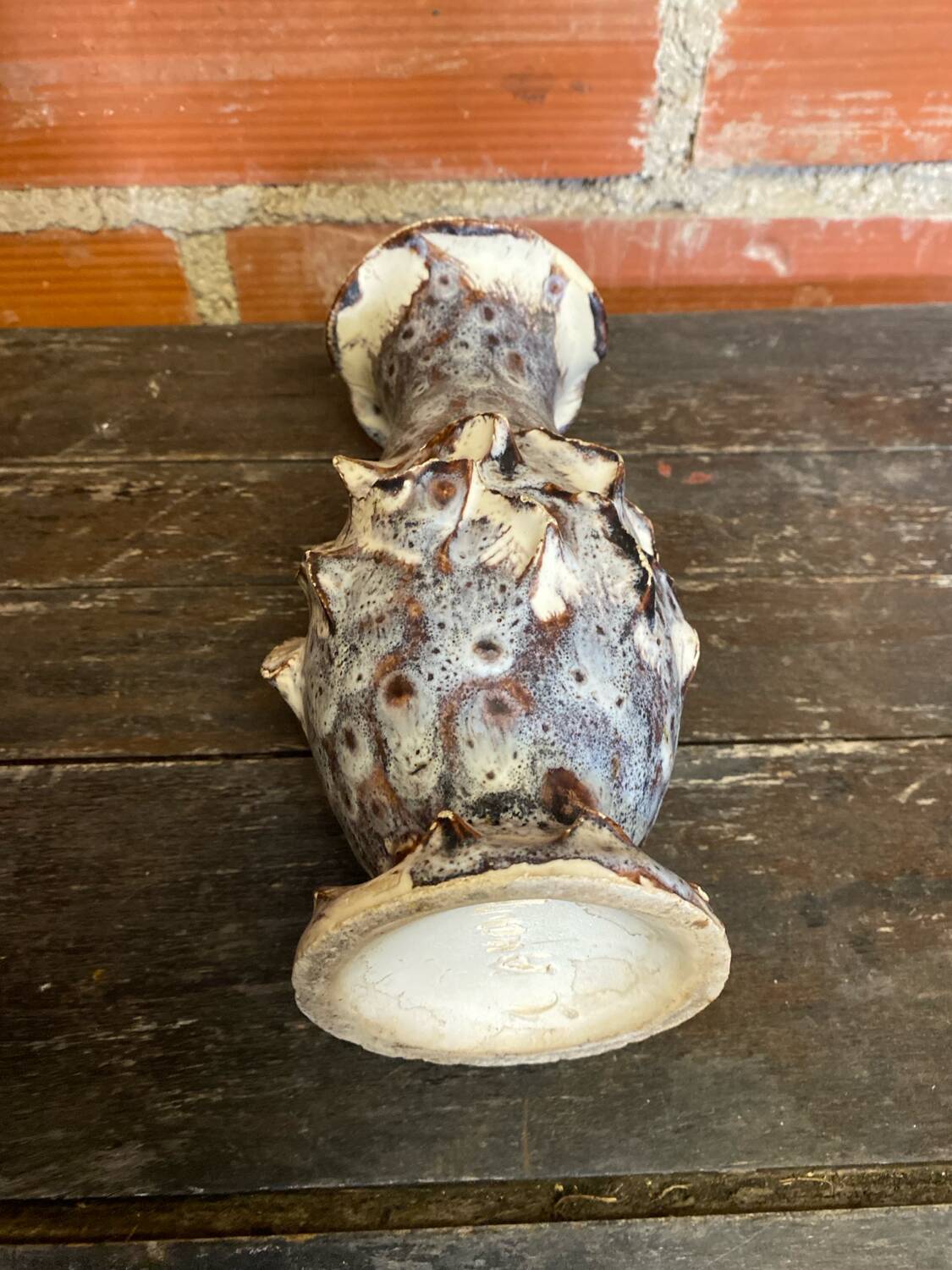 Vintage ceramic vase marius giige fat lava