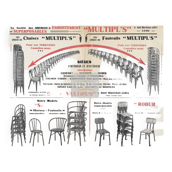 Chaises de bistrot Joseph Mathieu pour Multipl's