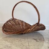 Vintage Rattan Log Basket