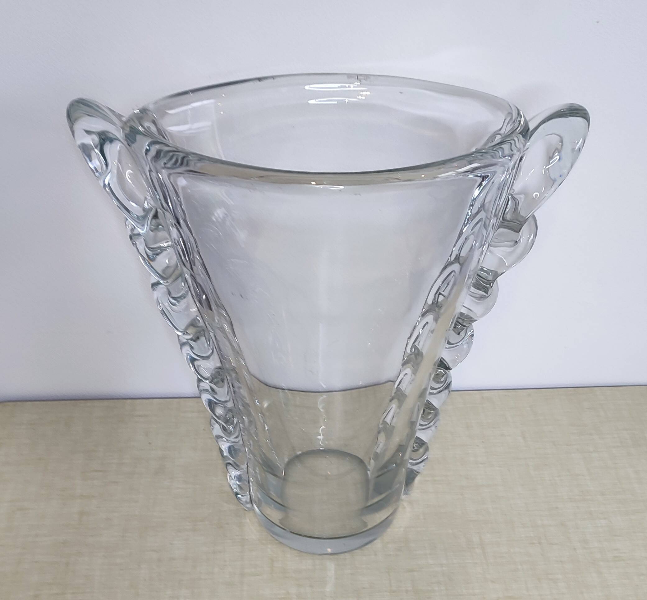 Large oval crystal vase