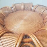 1970 vintage rattan marquee table