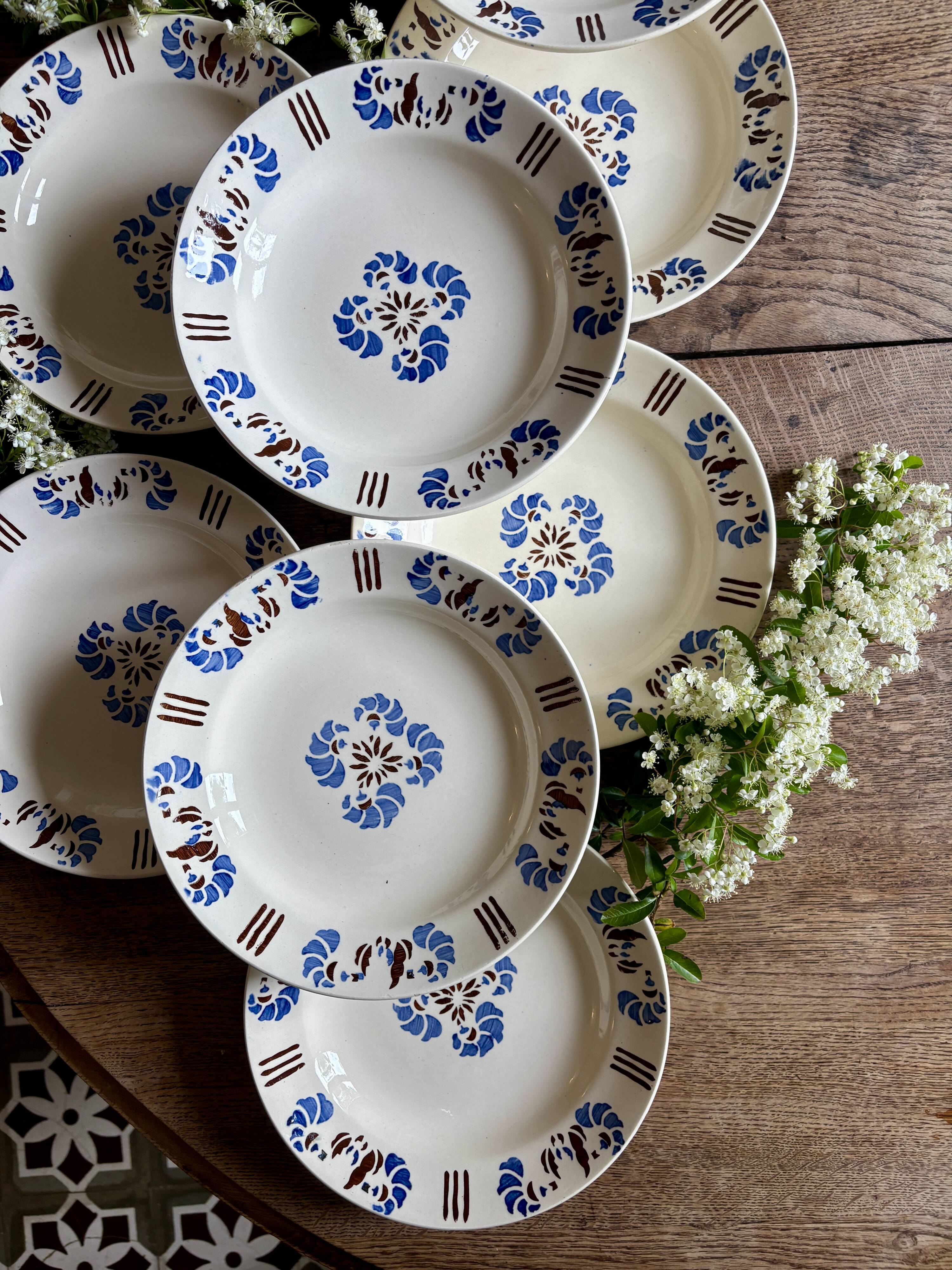 set of 10 vintage deep plates model Laval