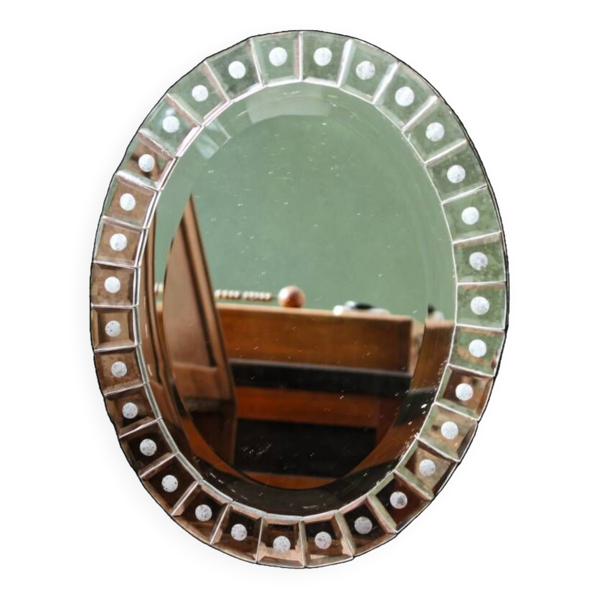 Beveled glass mirror and glass plates