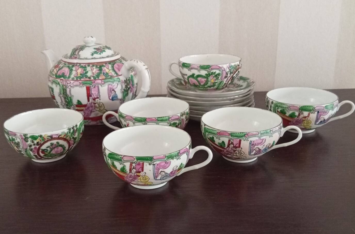 Tea service 13 pieces - Hand-painted Chinese porcelain