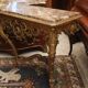 19th console in richly carved gilded wood Regency-style marble tray