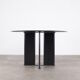 Round table leather black Tito Agnoli for Mateo Grassi