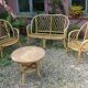 Lounge in rattan and bamboo