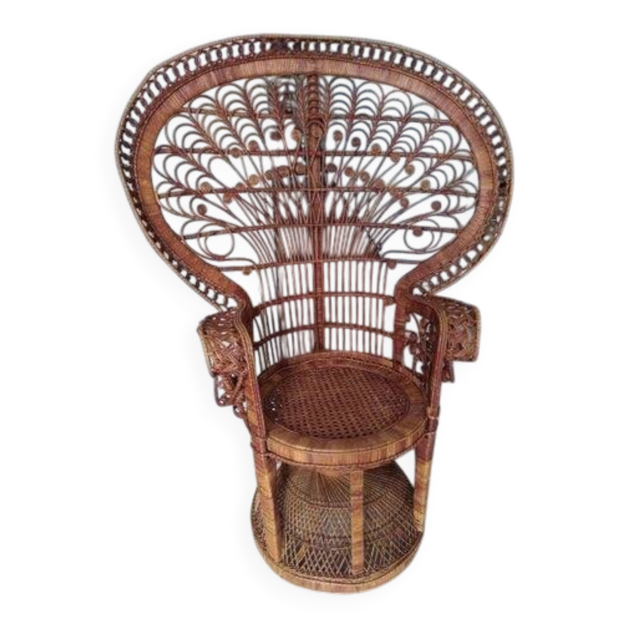 Vintage Emmanuelle armchair in wicker
