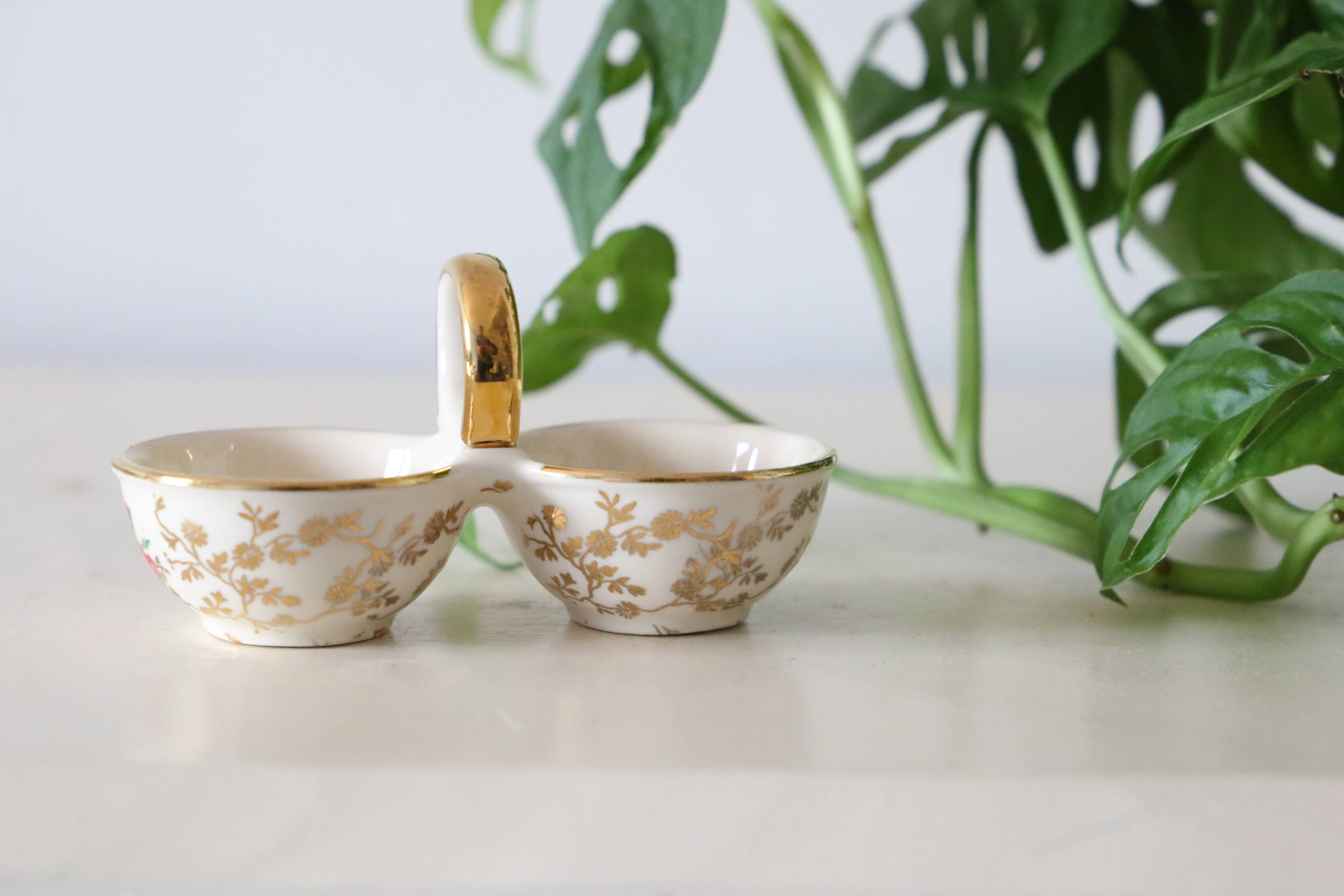 Serviteur sel poivre en céramique Villeroy et Boch vintage français, authentique
