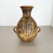 Fat lava pottery "maya tiki" vase by jasba ceramics, germany, 1970s
