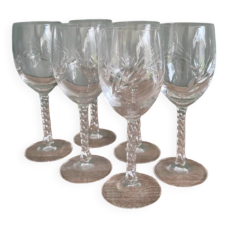 Set of 6 crystal wine glasses from Arques.