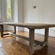 Kingstone farmhouse table in antique solid oak