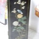 Chinese black laqué buffet 2 doors semi-precious stones on 3 sides
