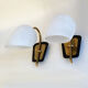Pair of arlus sconces in brass and glass 1950