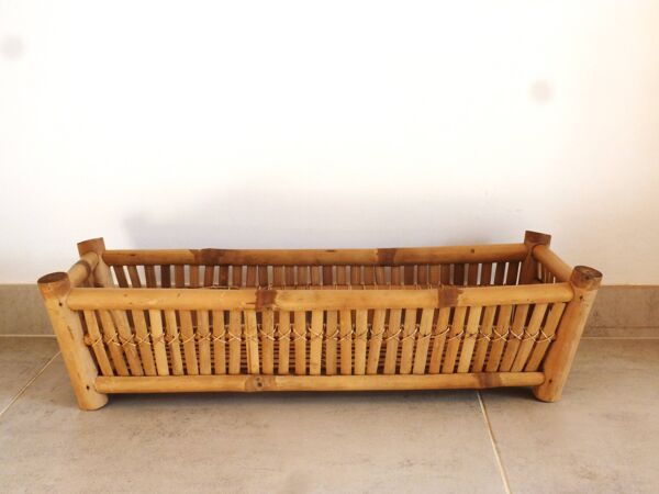 jardinière bambou, pot à plantes bambou et rotin, Jardinière d'intérieur.
