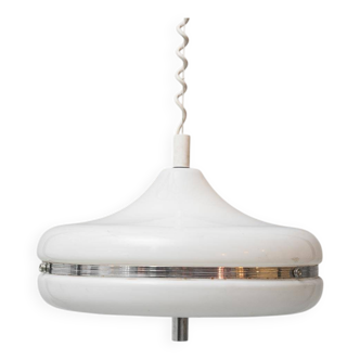 Space Age chandelier in metal and plastic, 1970s vintage modernism