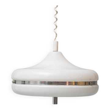 Space Age chandelier in metal and plastic, 1970s vintage modernism