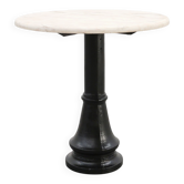 Cast iron garden table with Carrara marble top, France ca. 1900