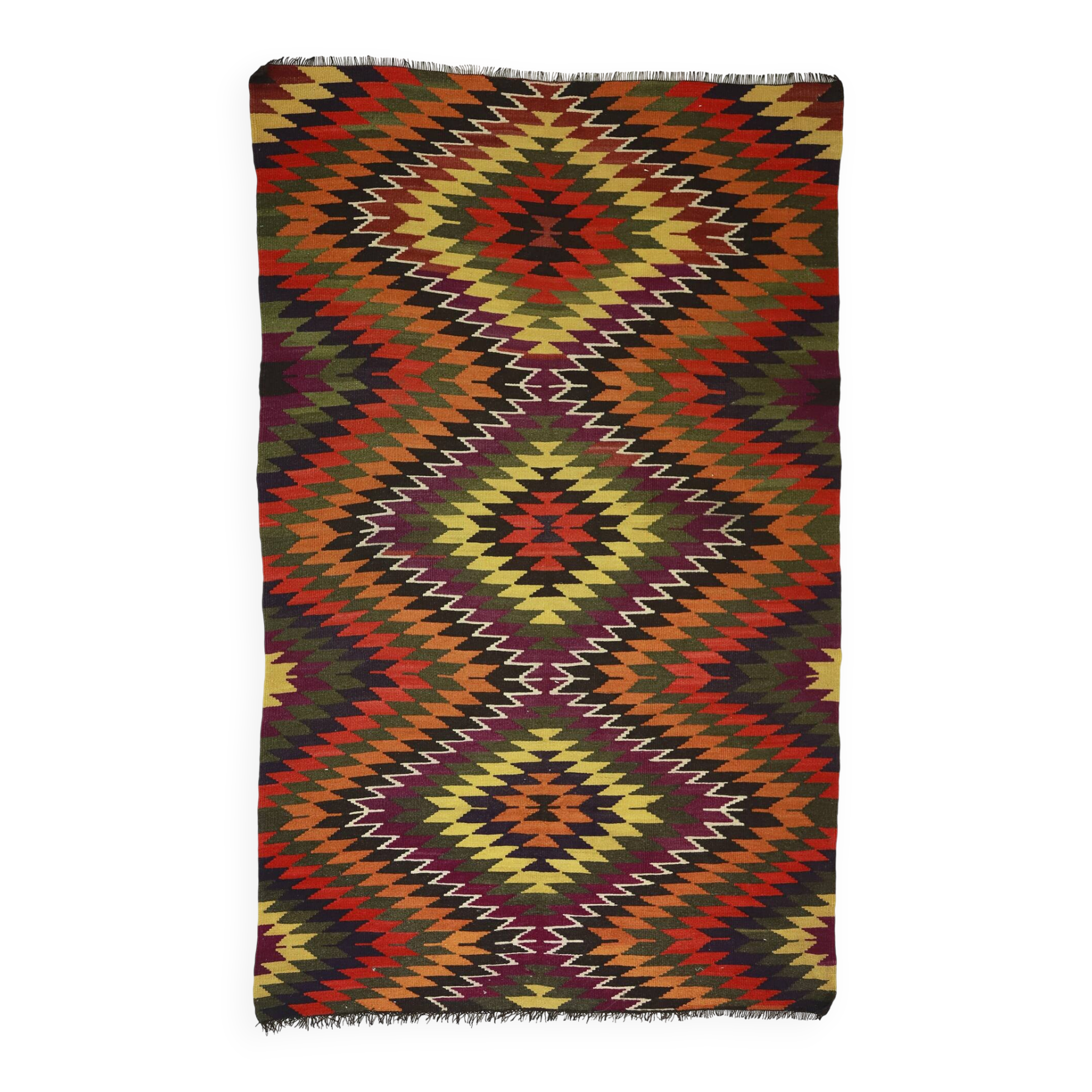 Grand Kilim Turkish Anatolia 180x294 cm Vintage Geometric Handwoven