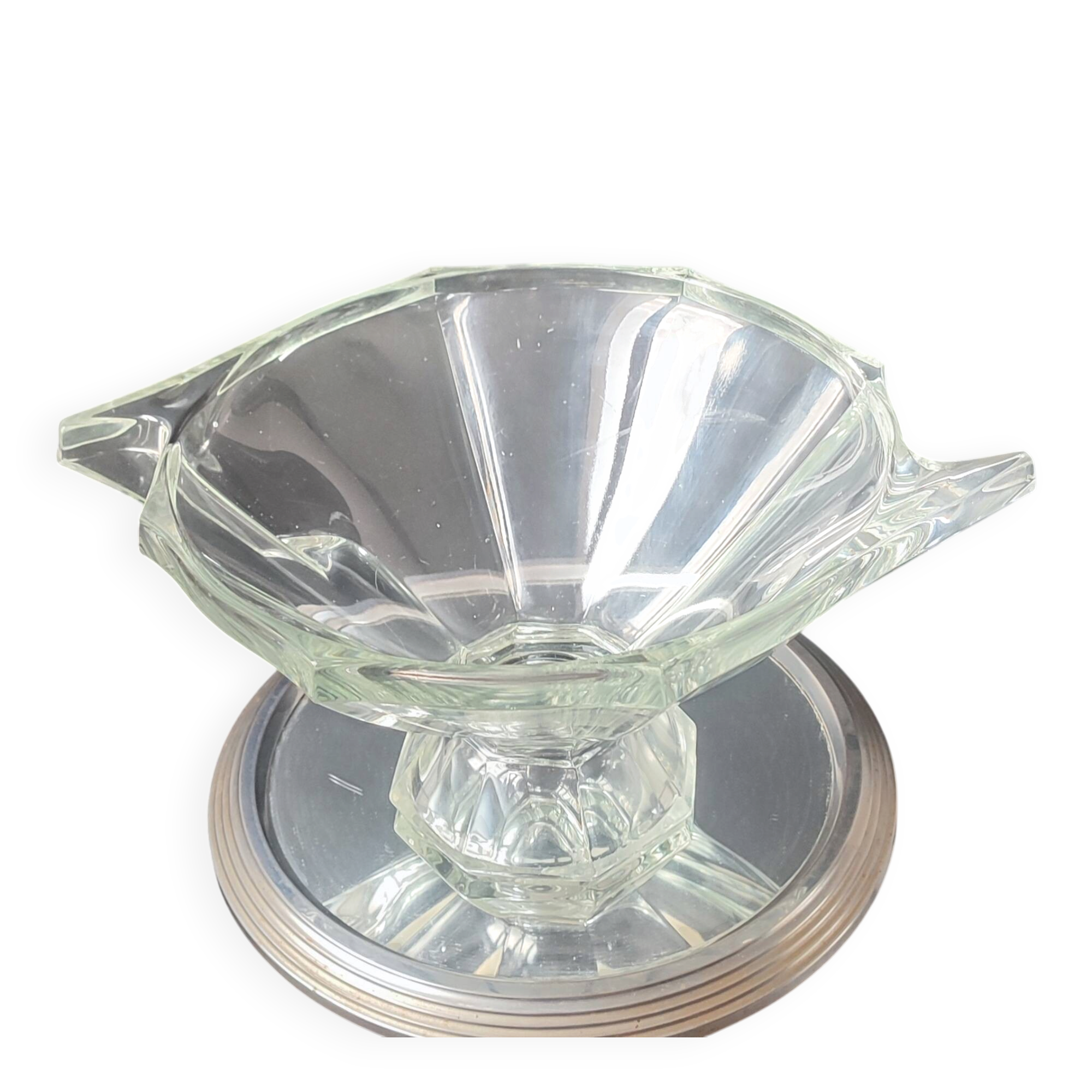 Coupe en verre épais style Art Déco gravée Slovakia