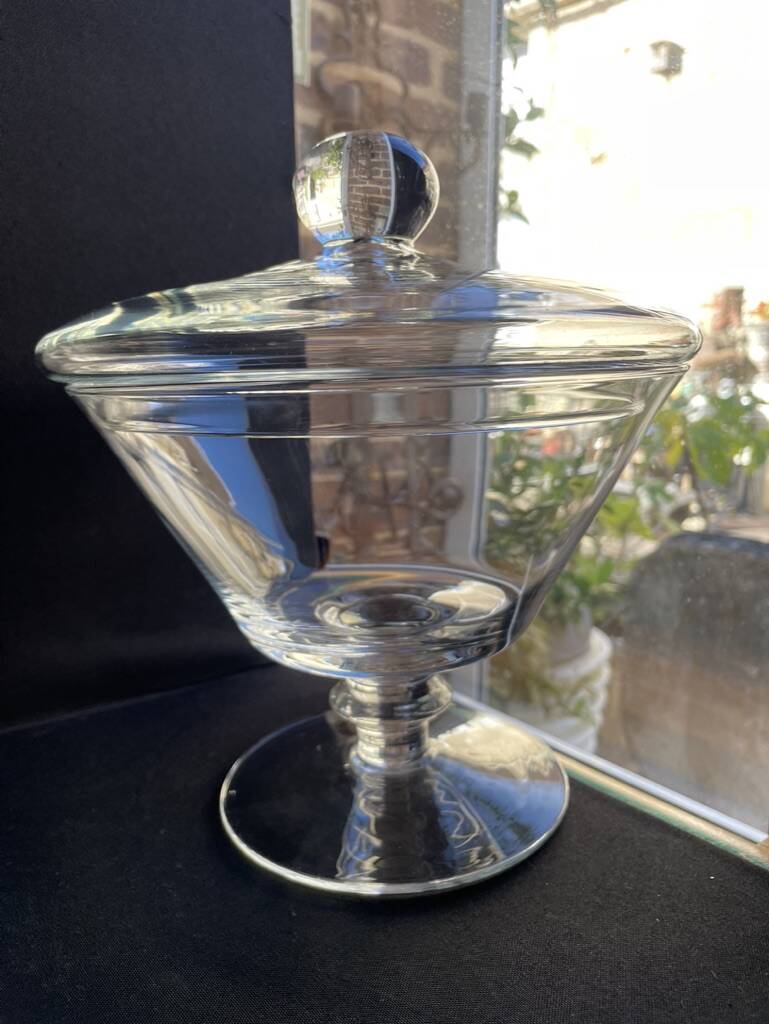 Grand compotier couvert – cristal soufflé uni