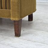 1950s, Danish relax chair, green furniture wool, ash wood.