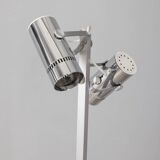 Vintage 70s metal floor lamp with two lights Italian design