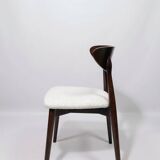 Scandinavian dining chairs set of 6 pearl bouclé