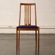 Paire de chaises Lübke vintage en bois et tissu bleu