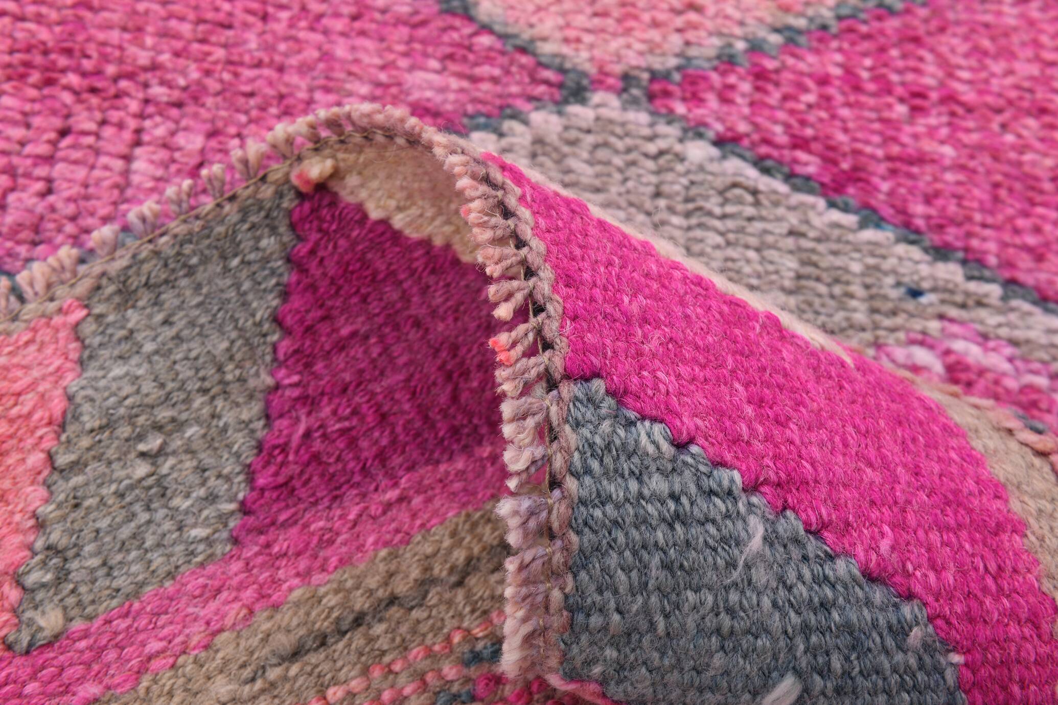 Pink Salmon Oriental Oushak Runner Rug, 96x318Cm