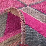 Pink Salmon Oriental Oushak Runner Rug, 96x318Cm