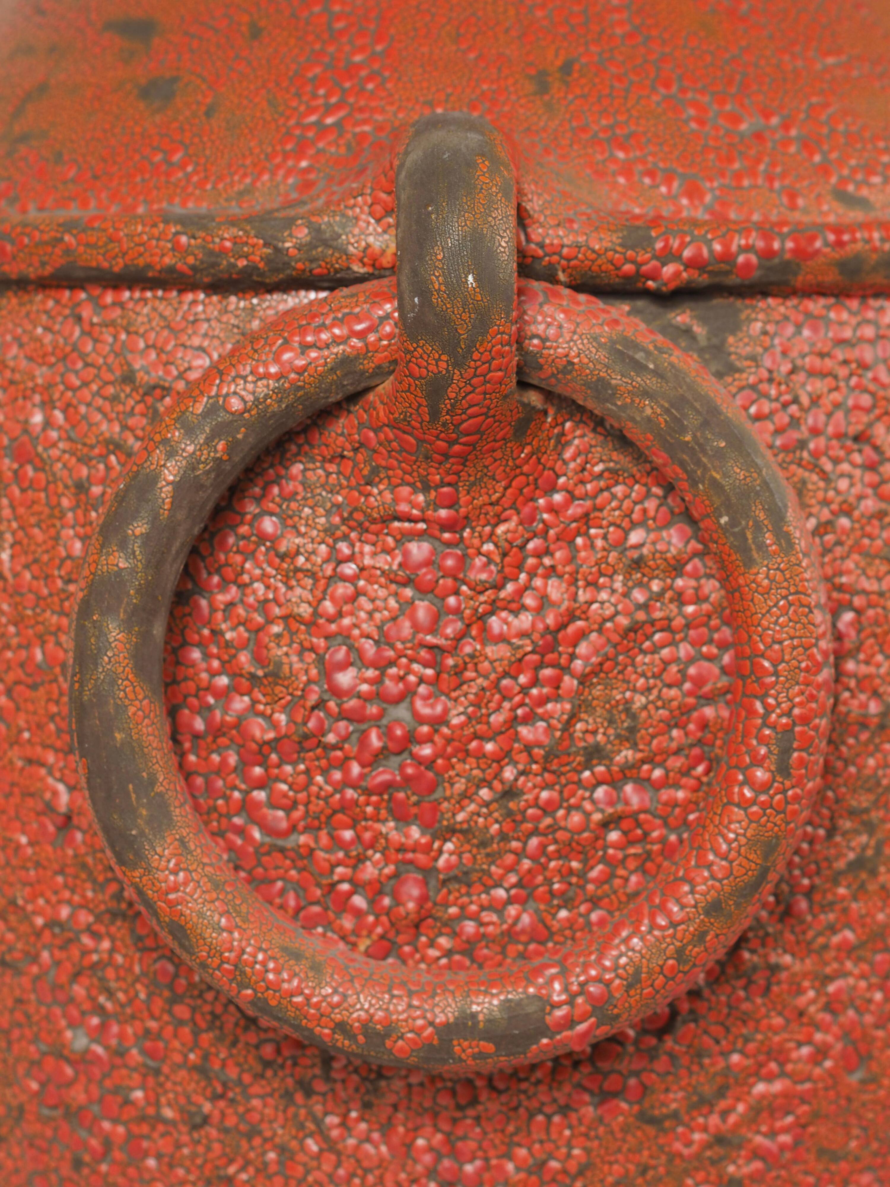 Monumental sun vase "Fat Lava" from the mid-century, with a rare movable ceramic handle handmade.