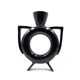 Organic modern black ceramic vase, Italy 1980s