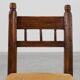 19th Century Spanish Hand-Carved oak Side Chair with Velour Seat